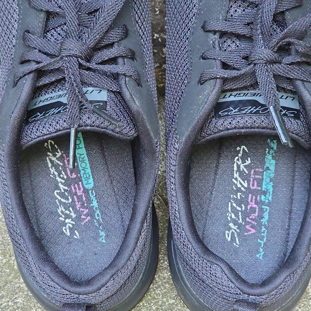 Skechers Flex Appeal Lite-weight Wide-fit US Size 9.5 13070W BBK